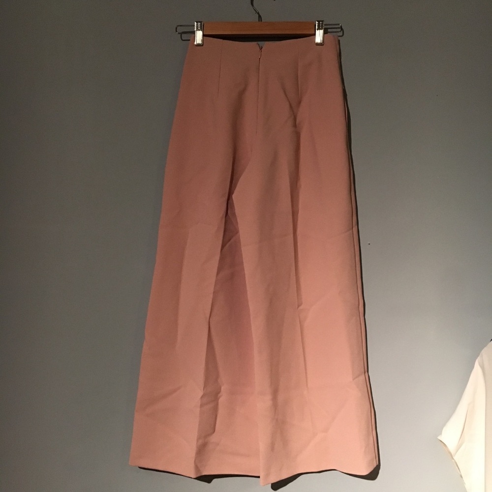 NWOT TOPSHOP Pink Tie Crop Wide Leg Trousers - Picture 6 of 6